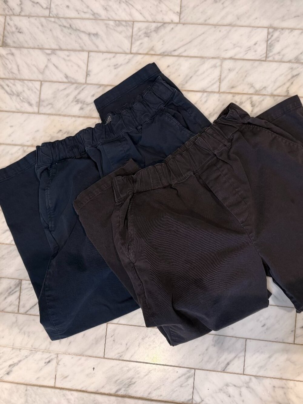 TOAST Gabi Cotton Pull On Pants UK 12 US 8 Black/Blue